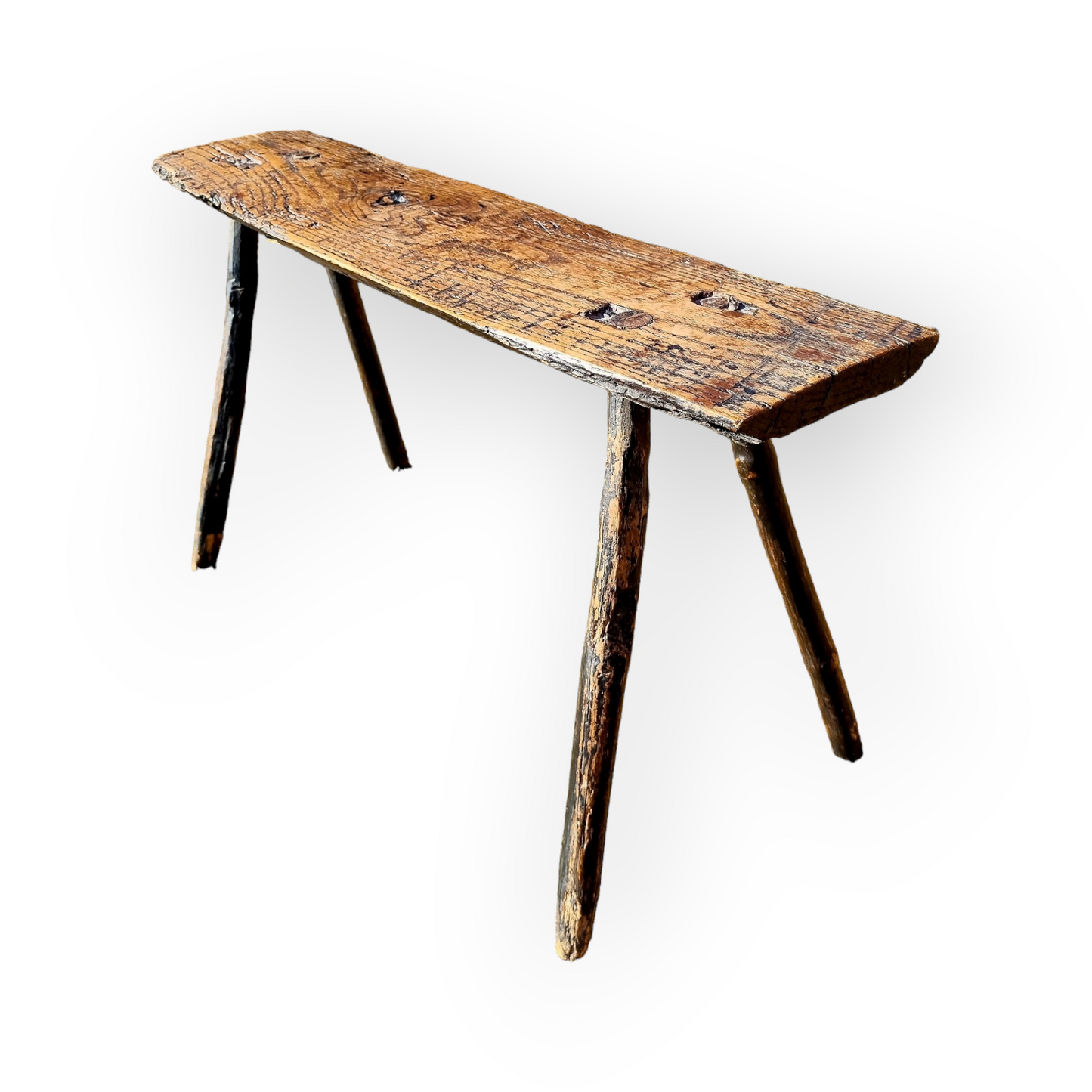 Late 18th-century Primitive English Antique Pig Bench