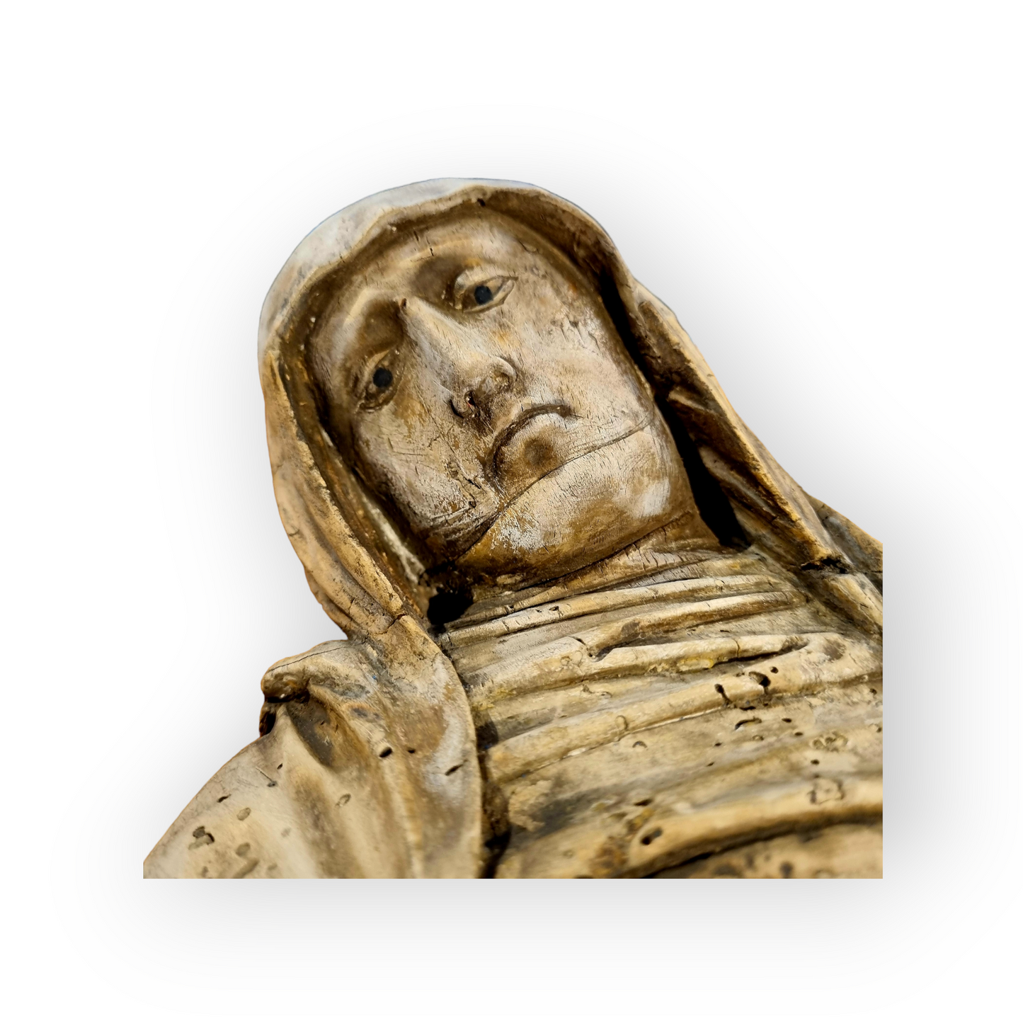 A Late 15th Century Antique Carved Sculptural Fragment of The Madonna