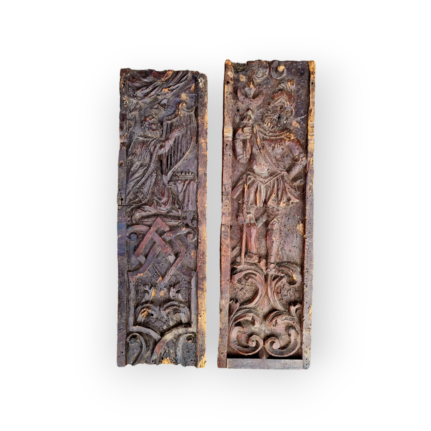 Norfolk Attic Find - Pair of Late 16th Century, Renaissance Period, Italian Antique Carved Walnut Panels