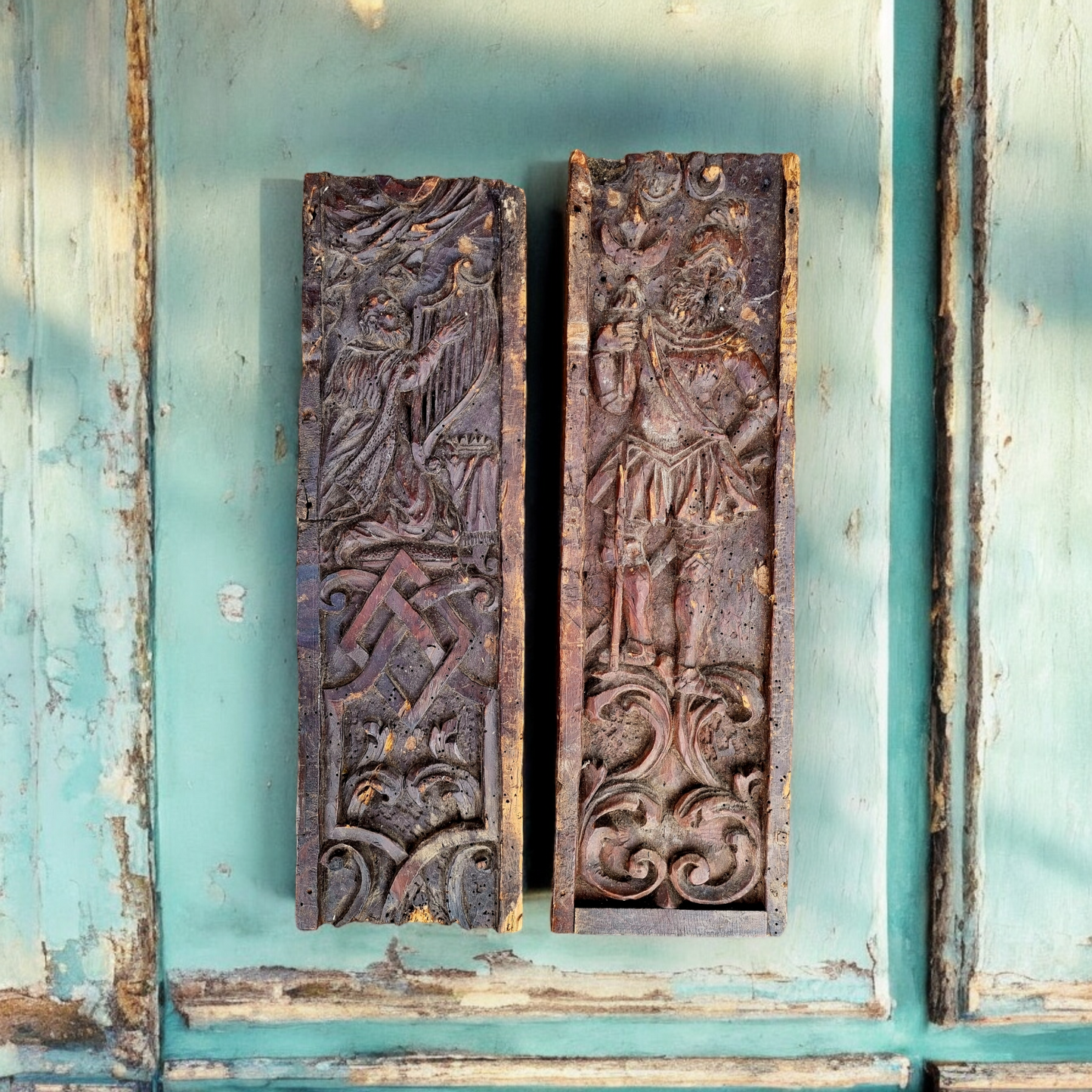 Norfolk Attic Find - Pair of Late 16th Century, Renaissance Period, Italian Antique Carved Walnut Panels