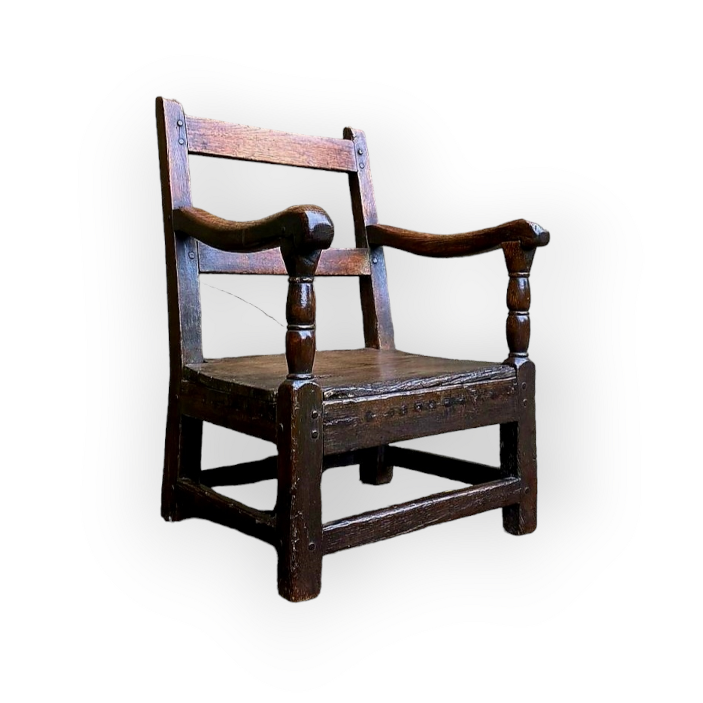 Diminutive Early 18th-Century Welsh Antique Oak Child's Armchair