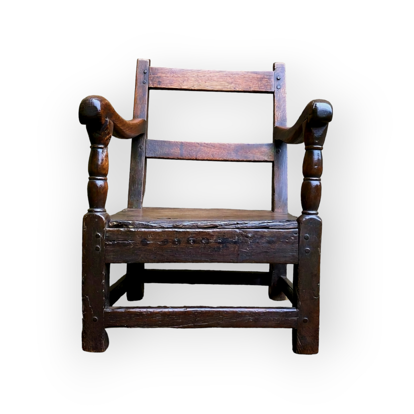 Diminutive Early 18th-Century Welsh Antique Oak Child's Armchair