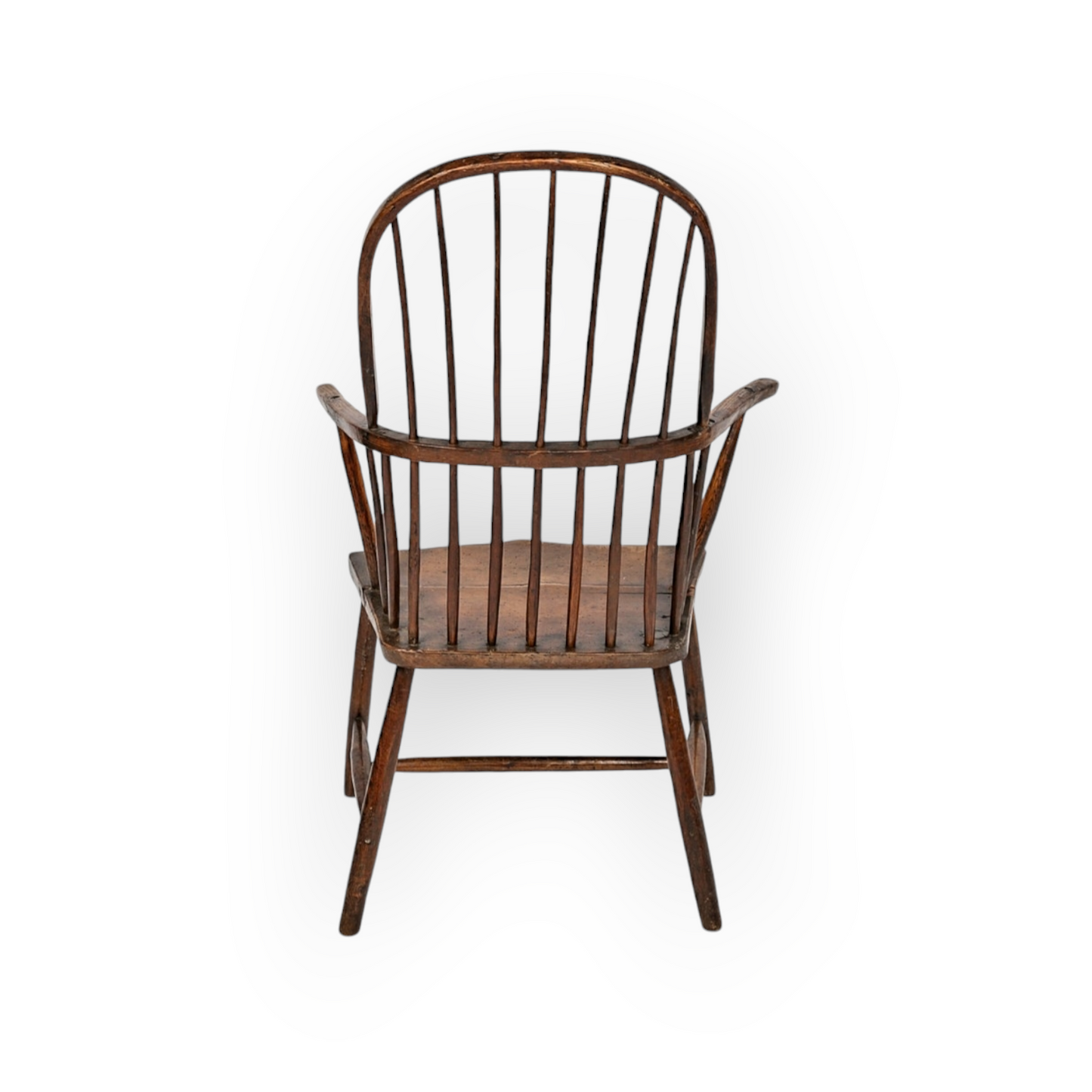 Early 19th-Century English Antique Beech & Elm Windsor Armchair