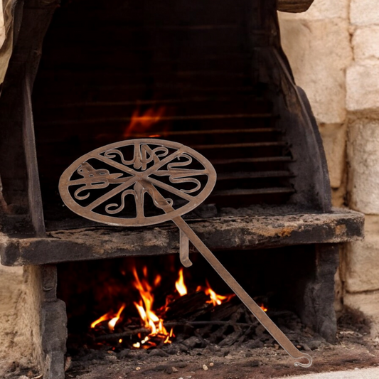 18th Century Blacksmith-Made Antique Iron "Down Hearth" Rotating Gridiron