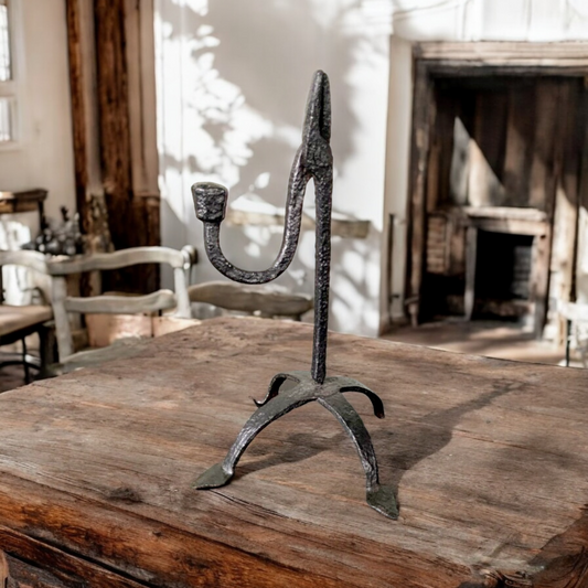 18th-Century Antique Iron Rushlight Holder / Rushnip