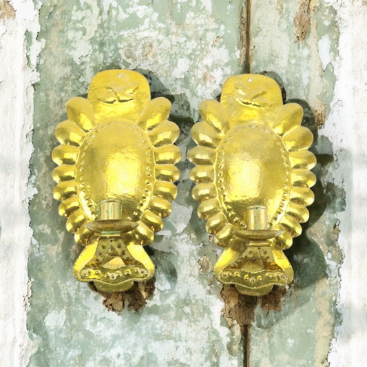 Pair of George III Period, Early 19th Century, Antique Brass Wall Reflectors