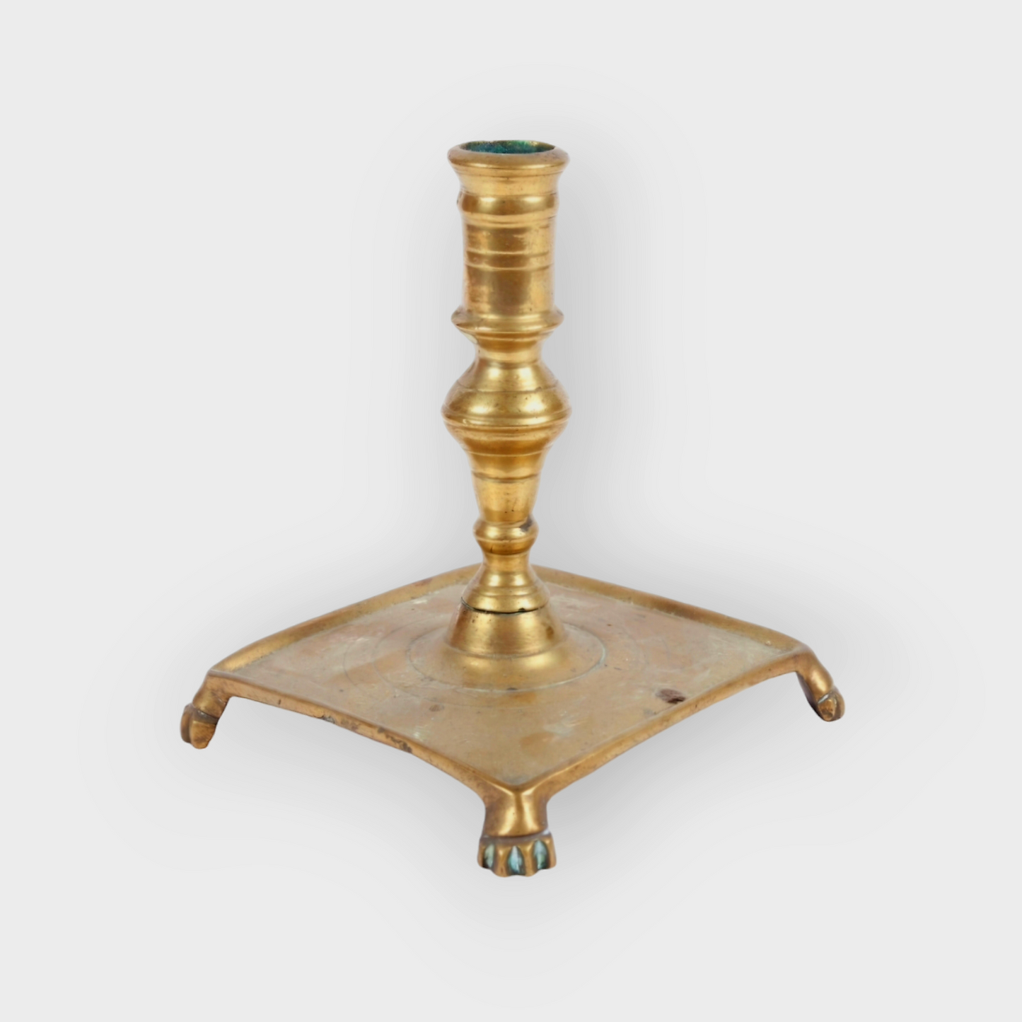 17th Century Spanish Antique Brass Candlestick, circa 1690