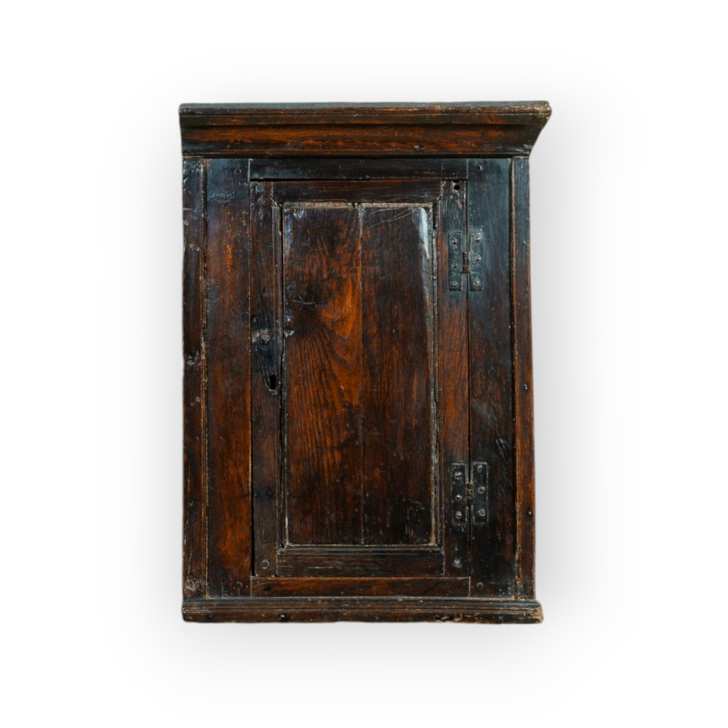 A Well-Patinated Early 18th-Century English/Welsh Antique Oak Food Cupboard