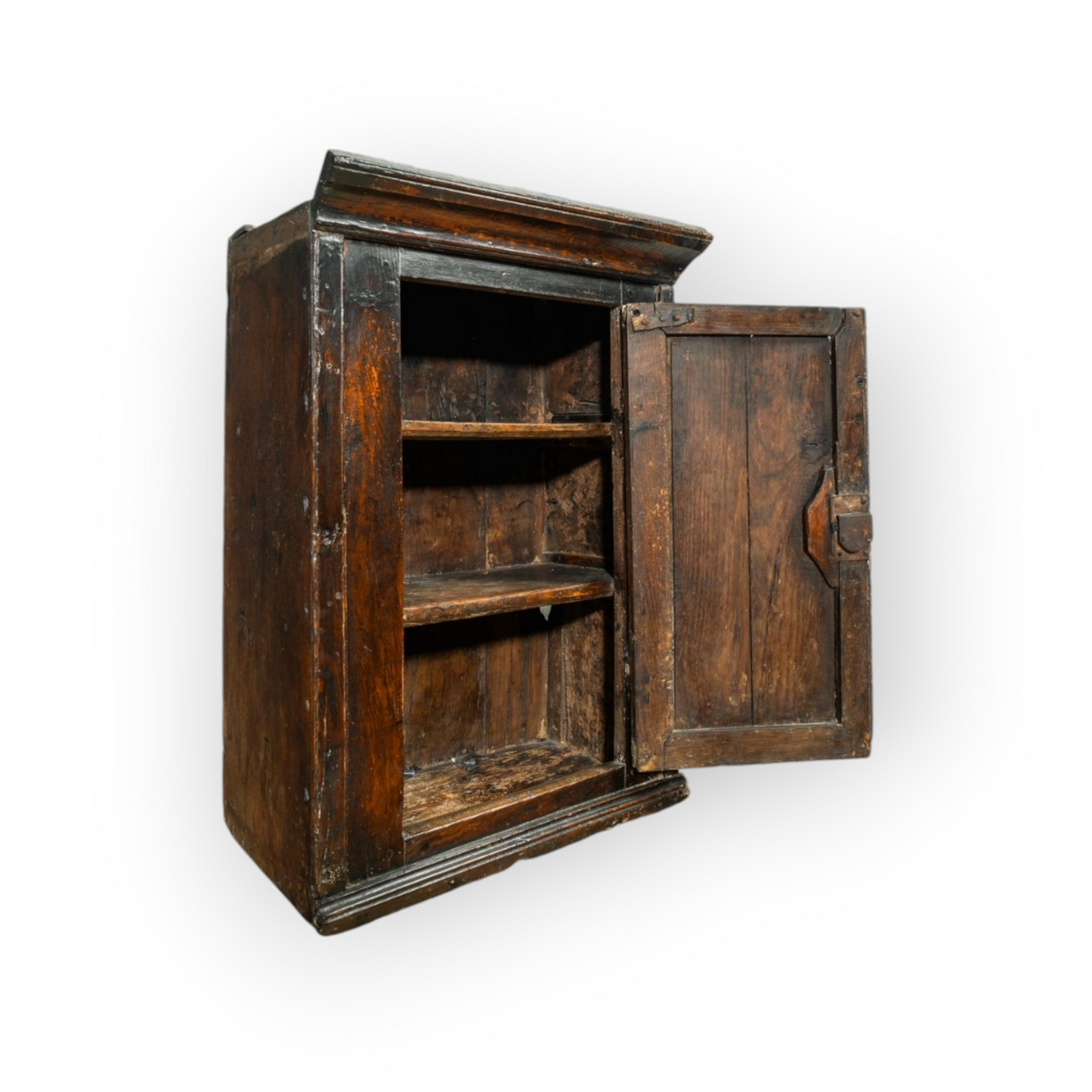 A Well-Patinated Early 18th-Century English/Welsh Antique Oak Food Cupboard