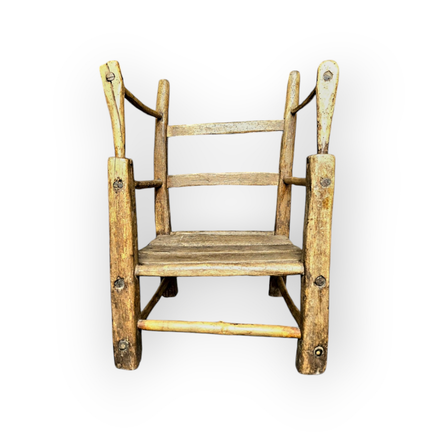 An 18th-Century Rustic, Primitively-Made, Antique "Hedge Chair" Constructed As An Armchair