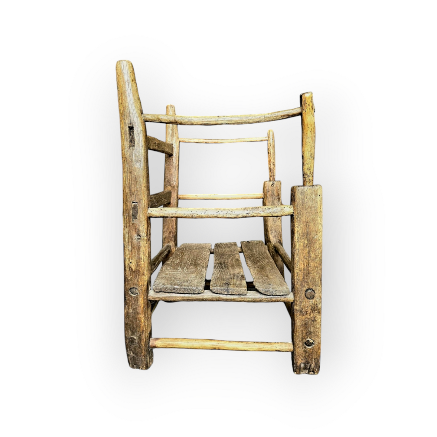 An 18th-Century Rustic, Primitively-Made, Antique "Hedge Chair" Constructed As An Armchair