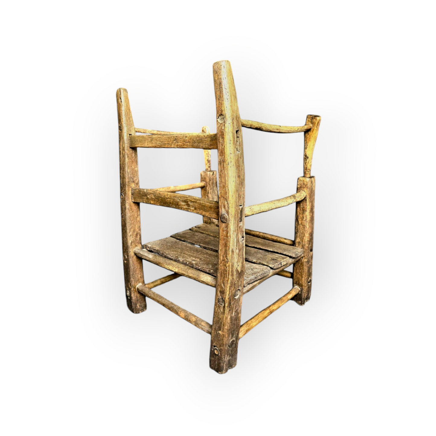 An 18th-Century Rustic, Primitively-Made, Antique "Hedge Chair" Constructed As An Armchair