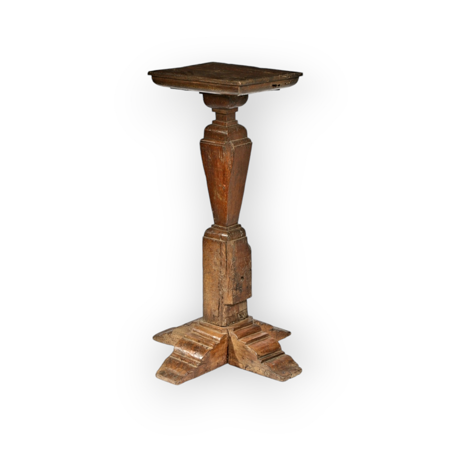 16th-Century Antique Oak Torchere / Candle Stand