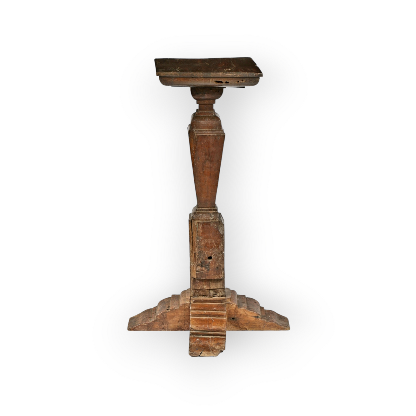 16th-Century Antique Oak Torchere / Candle Stand