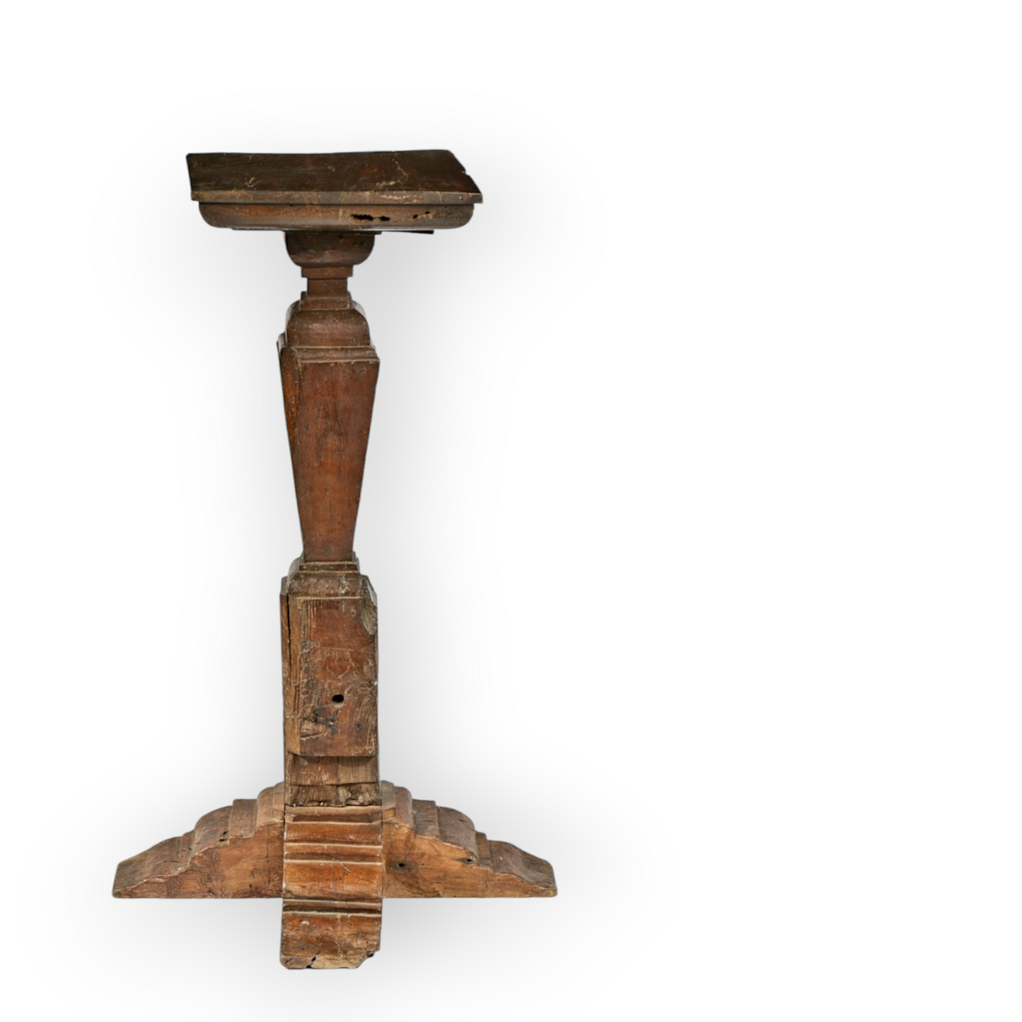 16th-Century Antique Oak Torchere / Candle Stand