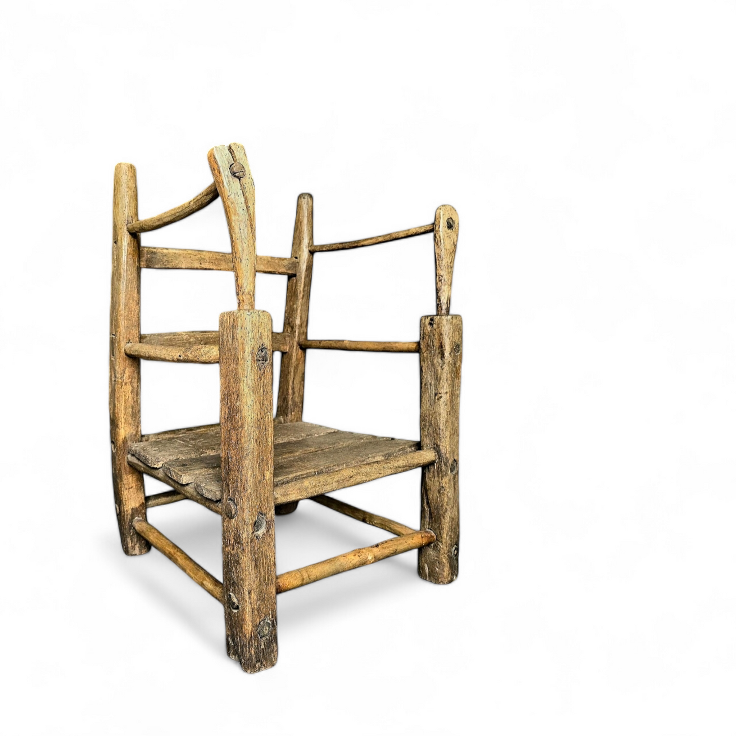 An 18th-Century Rustic, Primitively-Made, Antique "Hedge Chair" Constructed As An Armchair