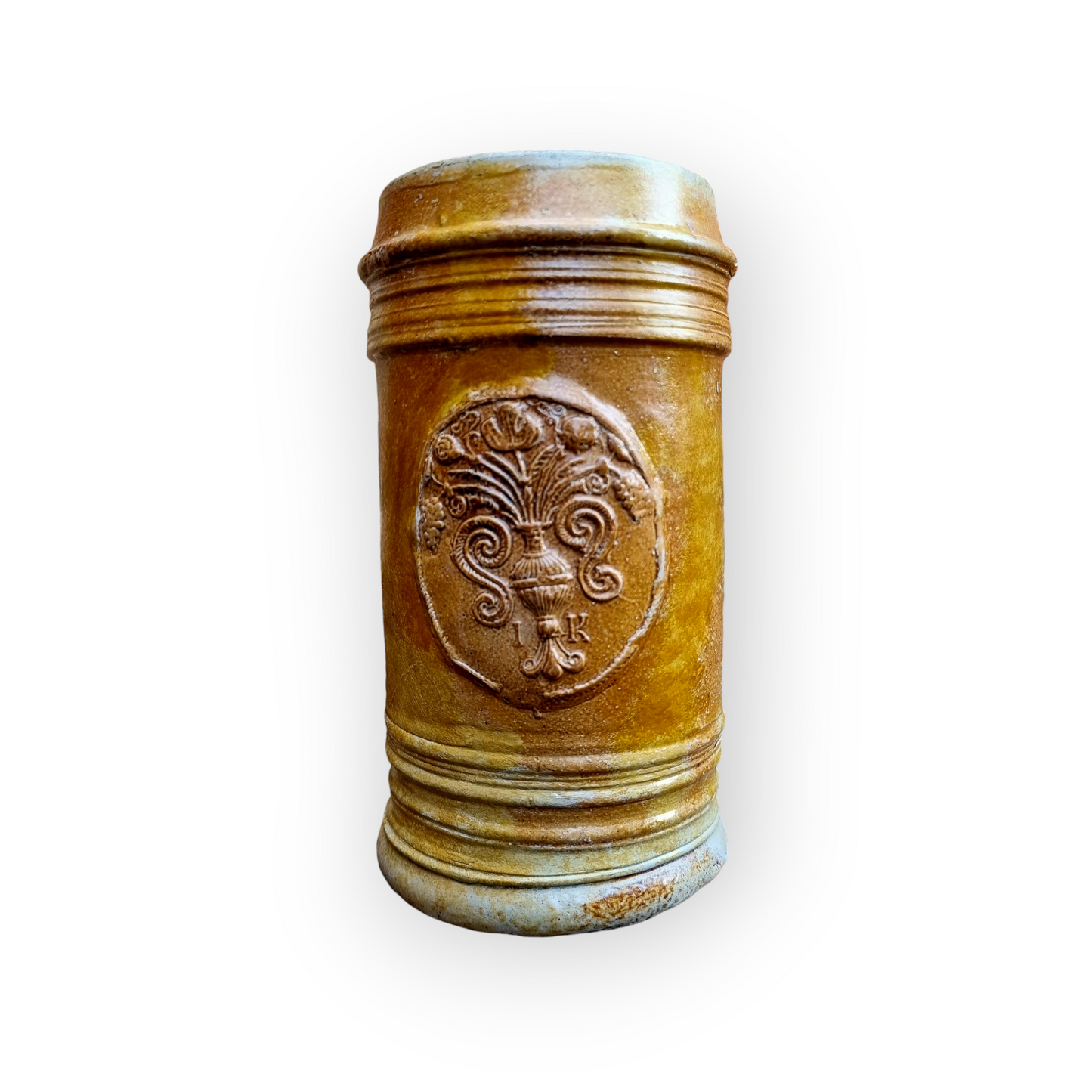 Mid-16th Century German Antique Stoneware / Raerenware Beer Stein or Tankard, circa 1550-1580