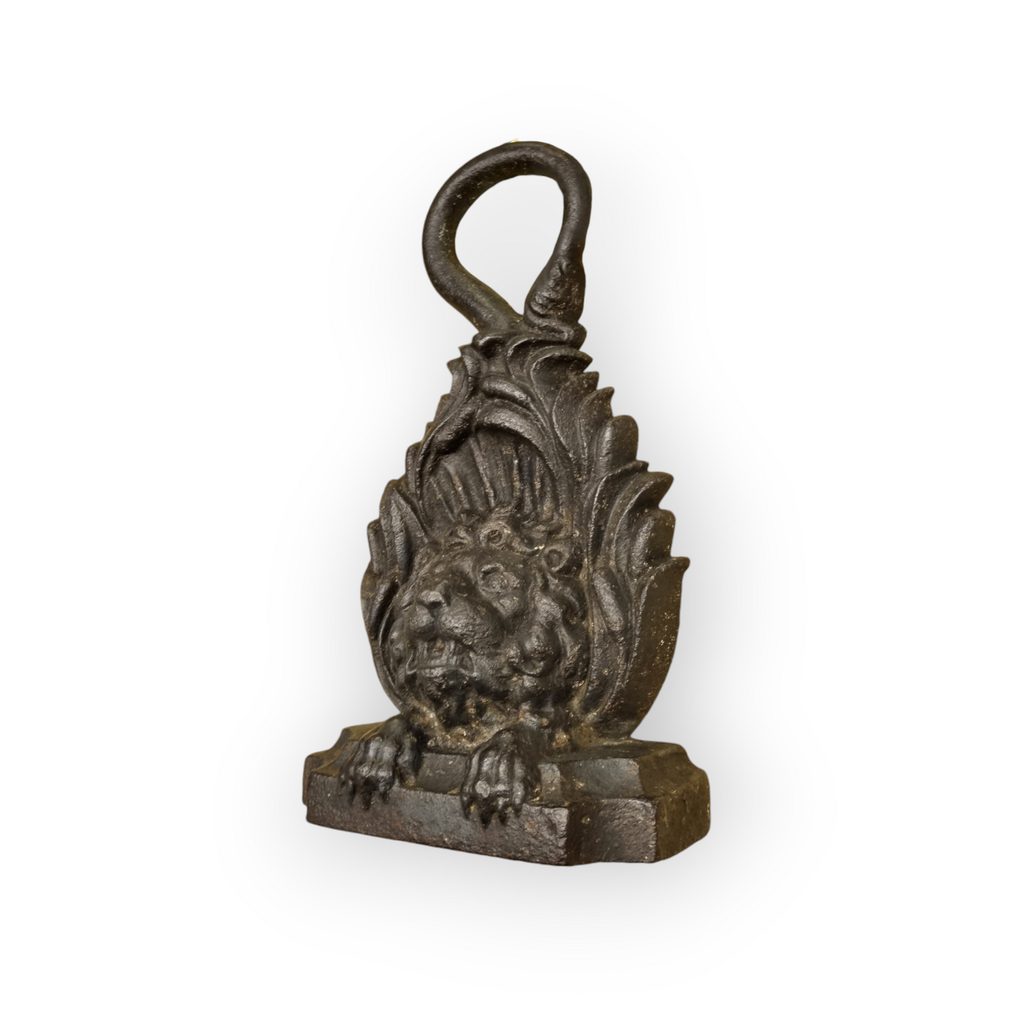 19th-Century English Country House Antique Cast Iron Door Stop / Door Porter In The Form Of A Lion's Head