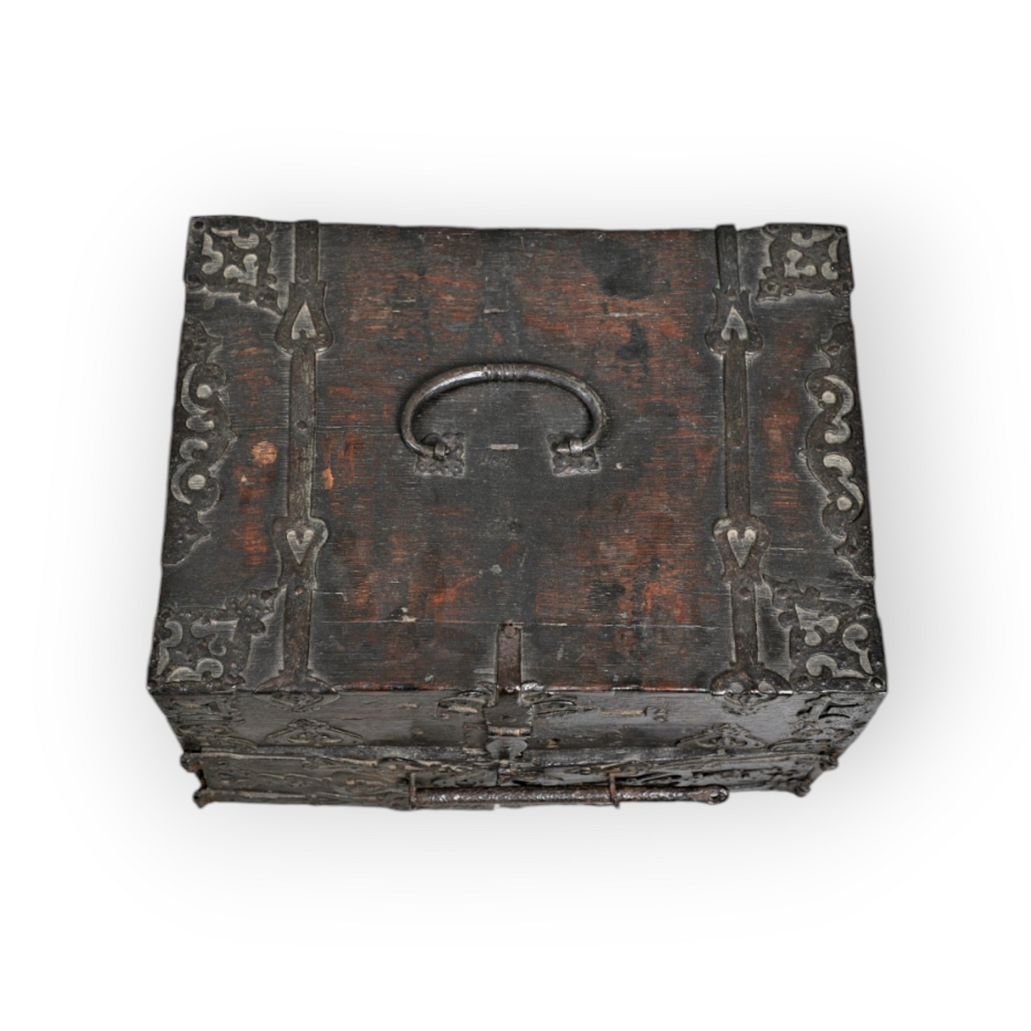 Early 17th-century Continental Antique Oak Strong Box With Iron Bindings