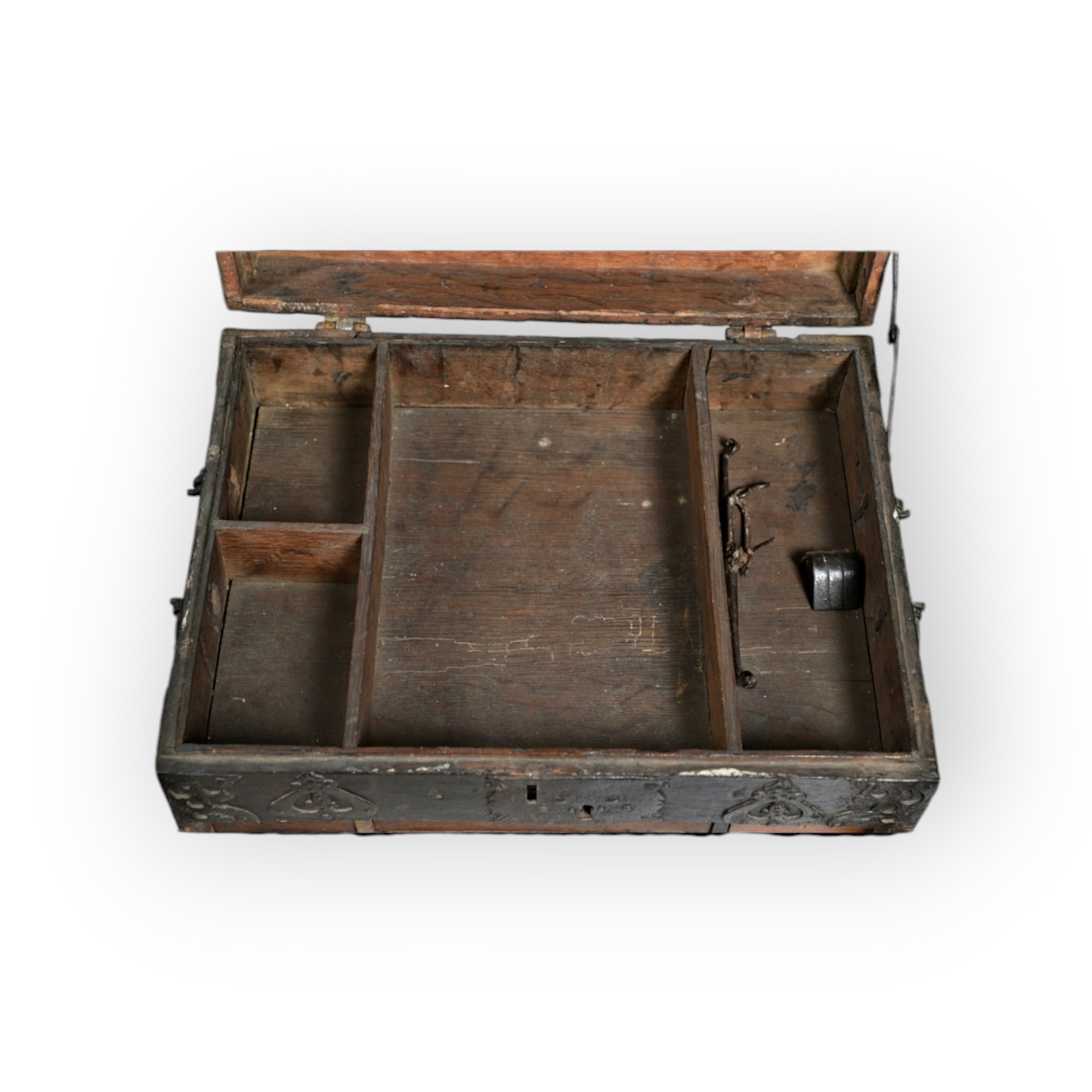 Early 17th-century Continental Antique Oak Strong Box With Iron Bindings