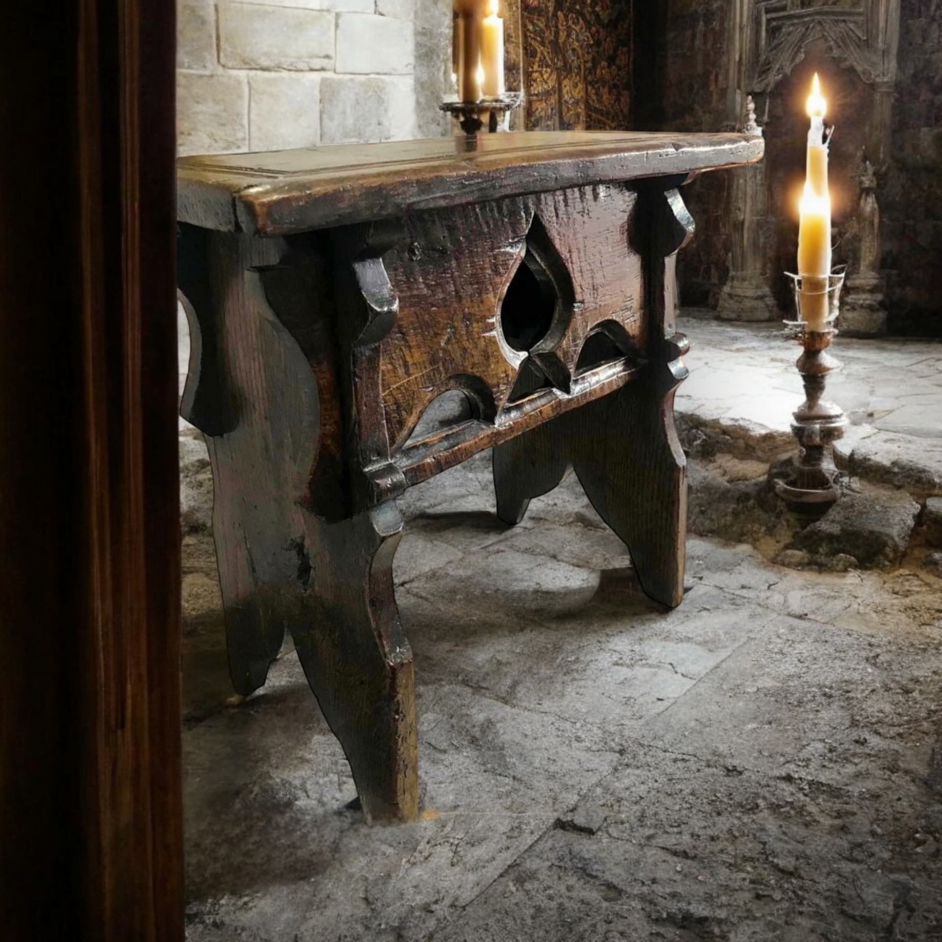 Rare 16th-Century Henry VIII Period English Antique Oak Boarded