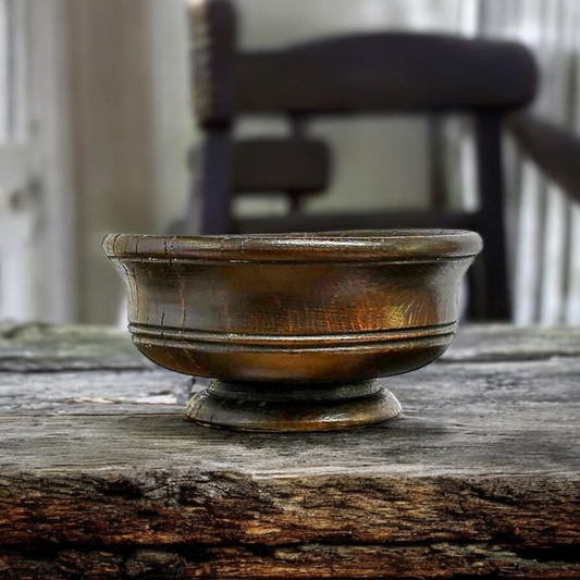 17th Century English Antique Treen Mazer Drinking Bowl