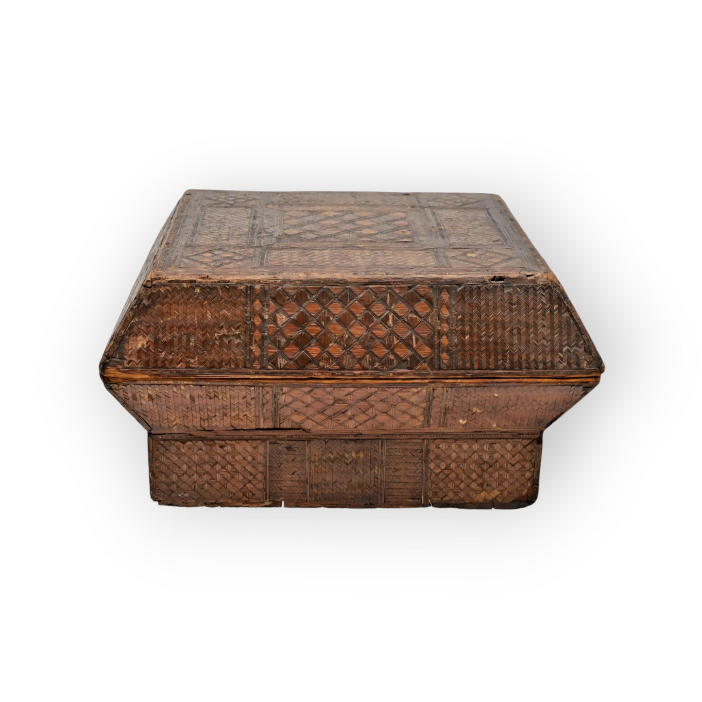 Late 18th-Century / Early 19th-Century Antique Napoleonic Prisoner Of War Straw-Work Box, circa 1793-1815