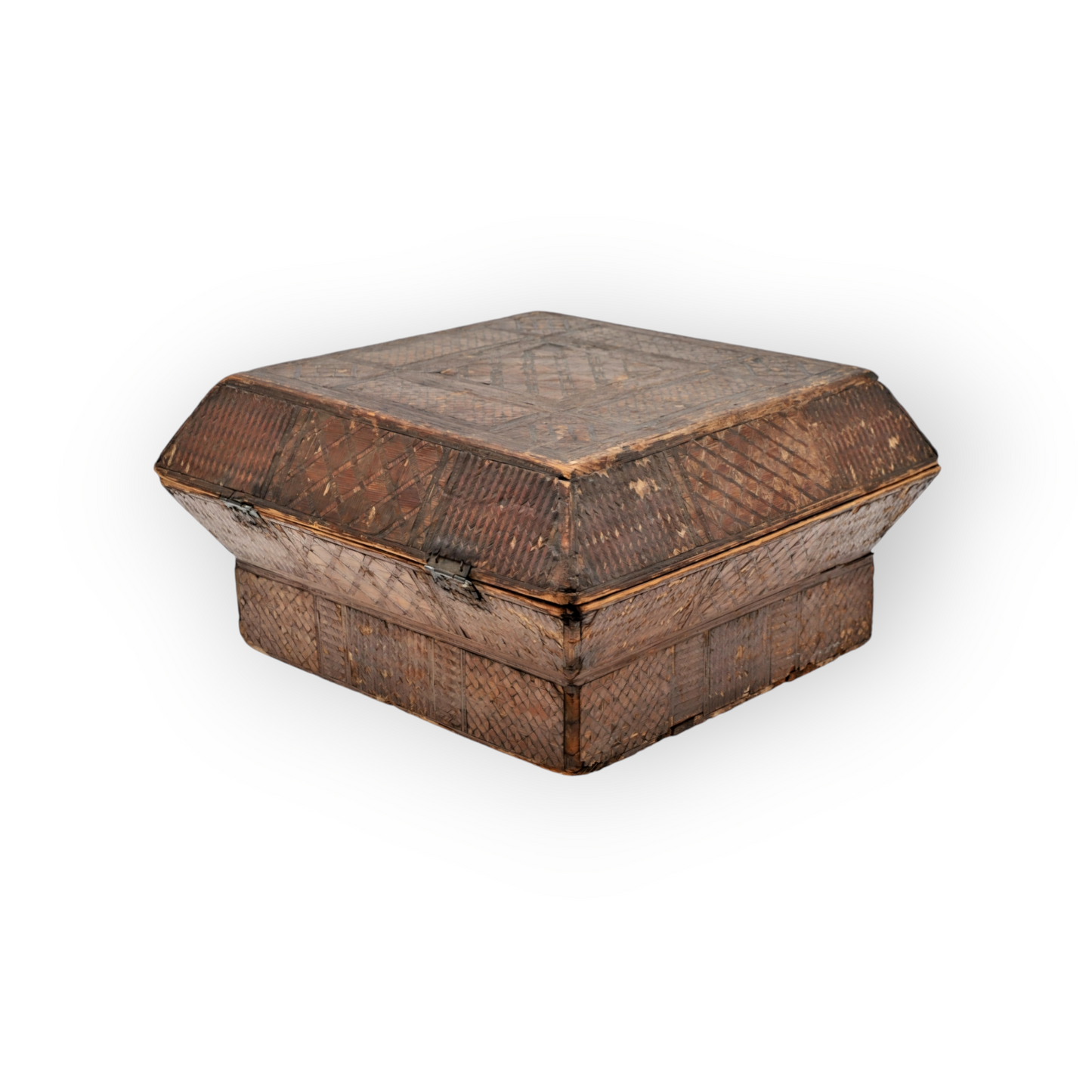 Late 18th-Century / Early 19th-Century Antique Napoleonic Prisoner Of War Straw-Work Box, circa 1793-1815