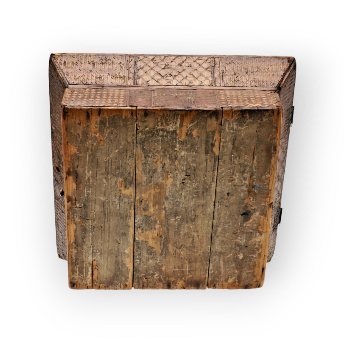 Late 18th-Century / Early 19th-Century Antique Napoleonic Prisoner Of War Straw-Work Box, circa 1793-1815