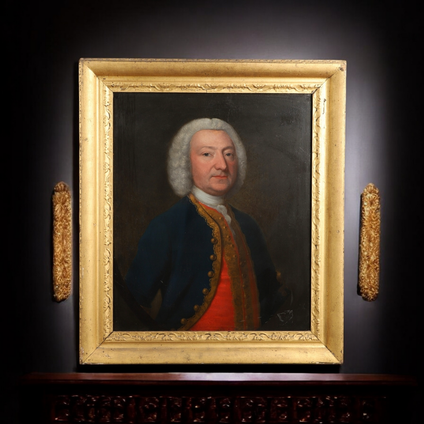 Circle of Francis Milner Newton (1728-1794) - An 18th-Century English School Antique Oil On Canvas Portrait Of A Bewigged Gentleman