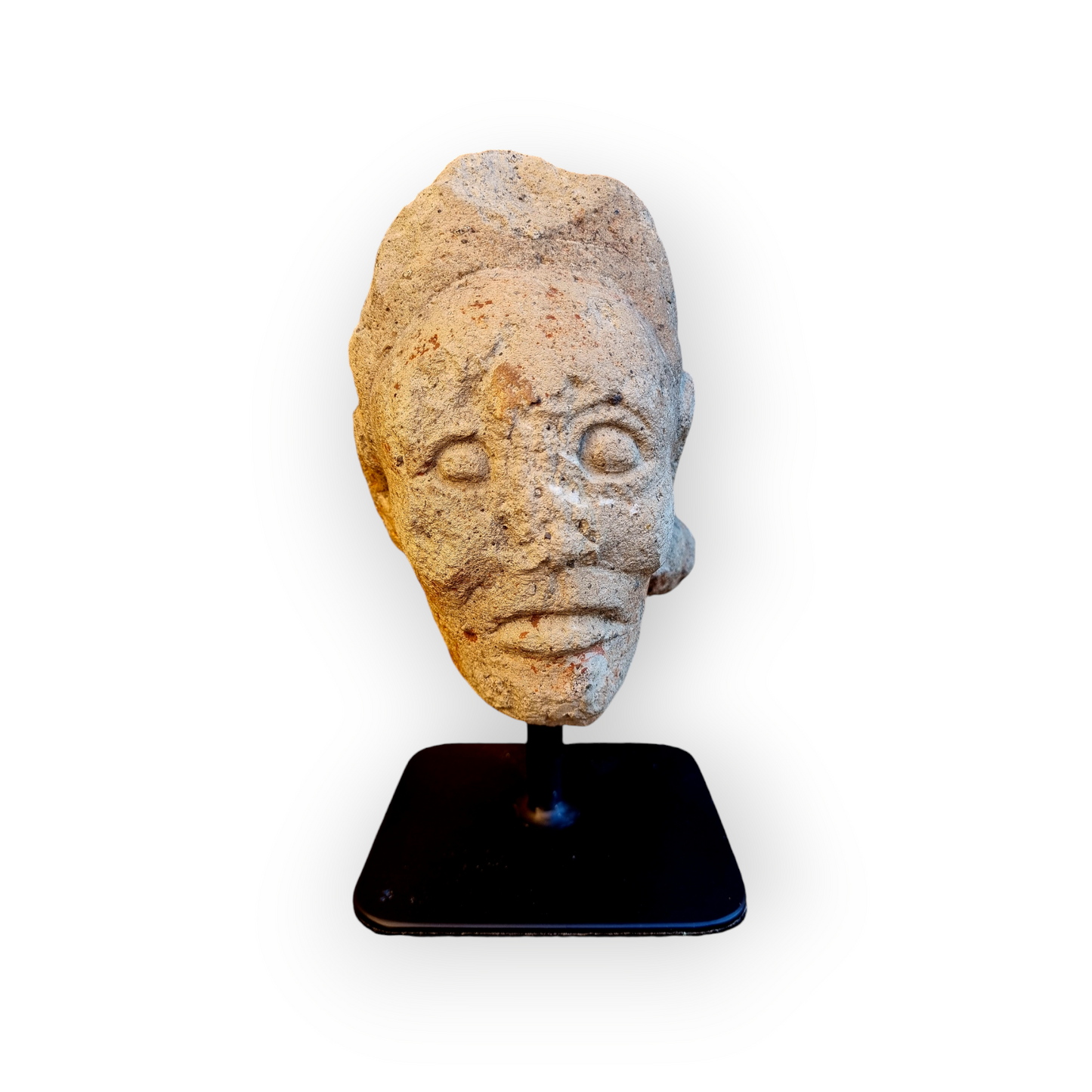 Medieval Antique Stone Head Of An Unknown Deity, circa 15th-Century