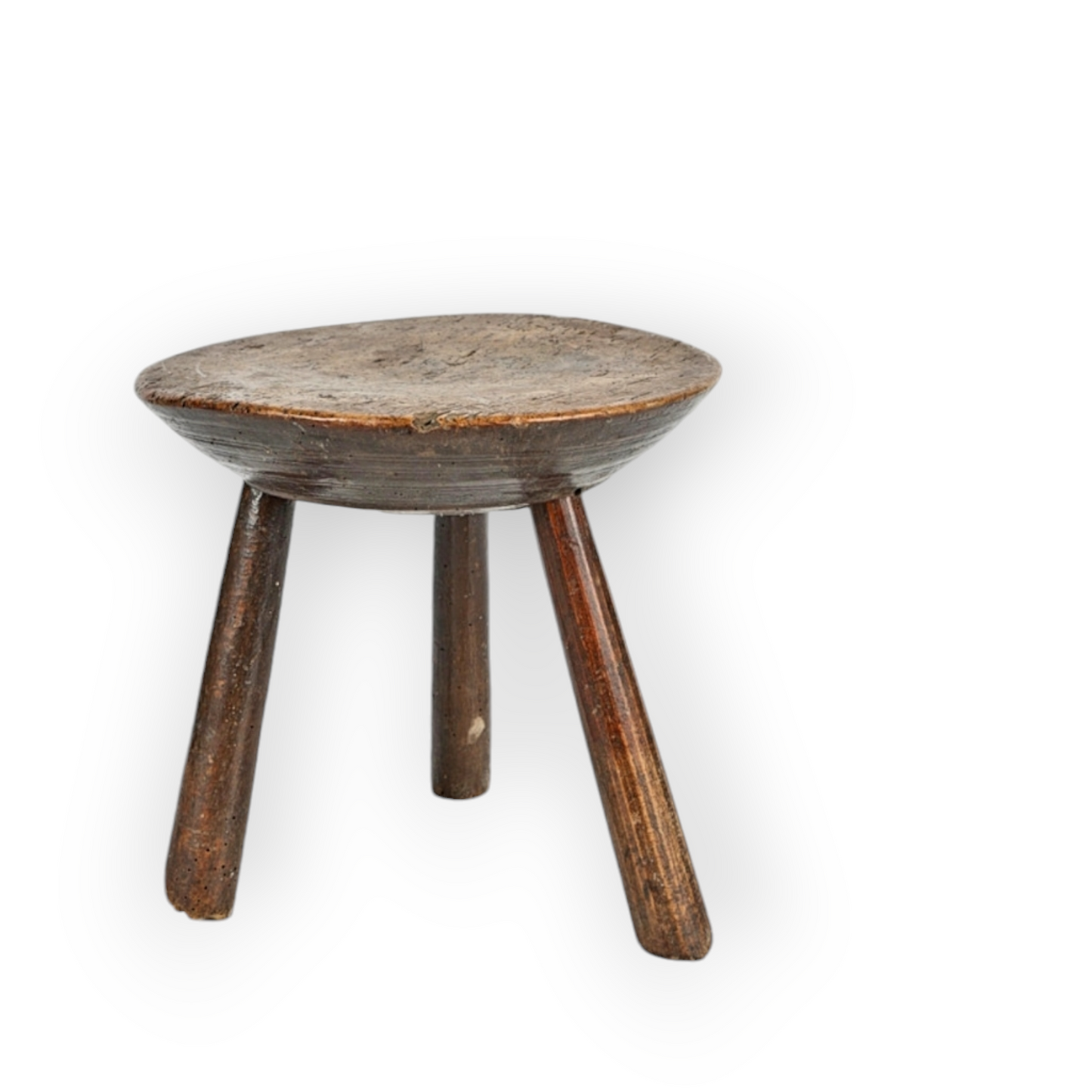 Late 18th-Century Welsh Antique Sycamore Cheese-Top Milking Stool