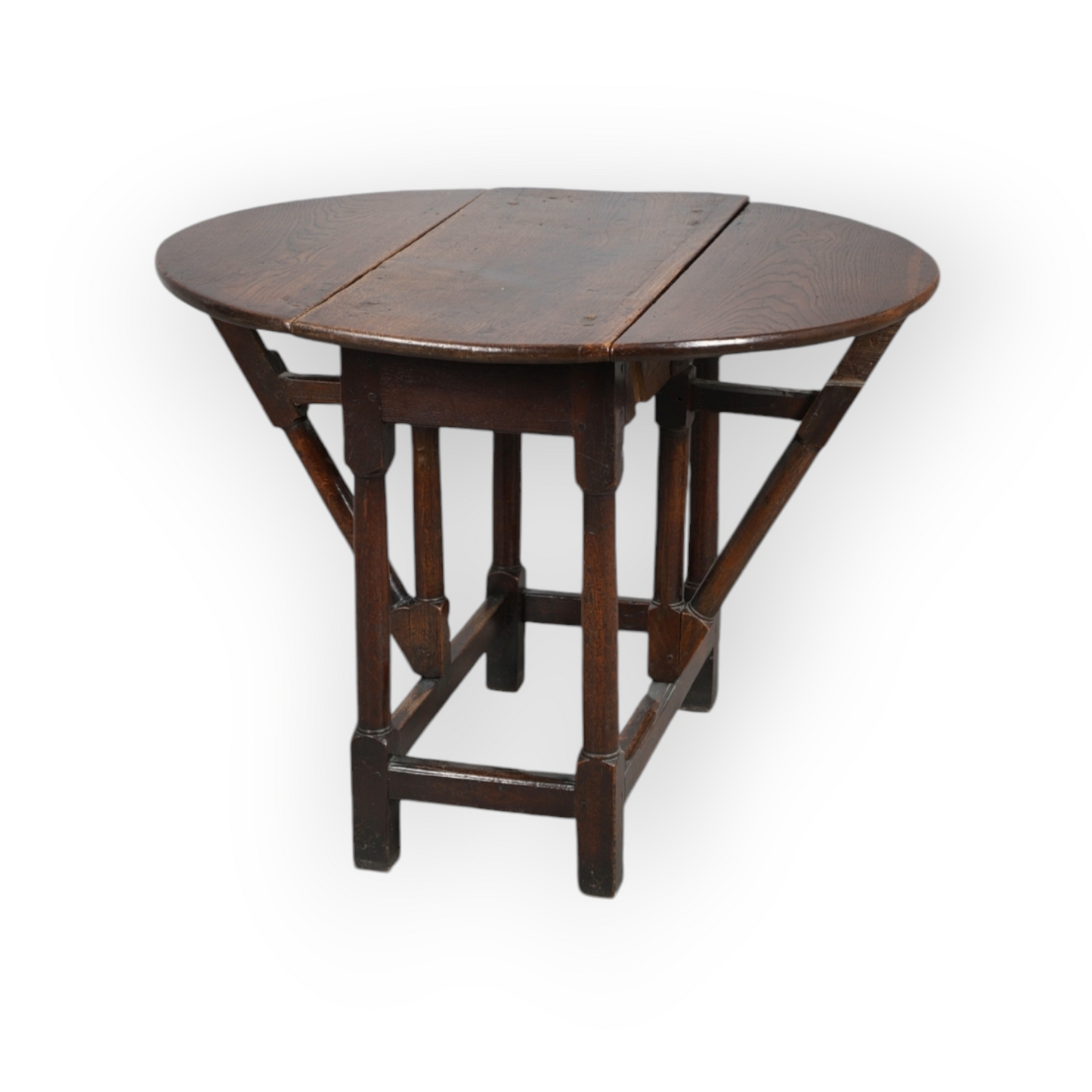 Diminutive Late 17th-Century / Early 18th-Century English Antique Oak Gateleg Table / Occasional Table