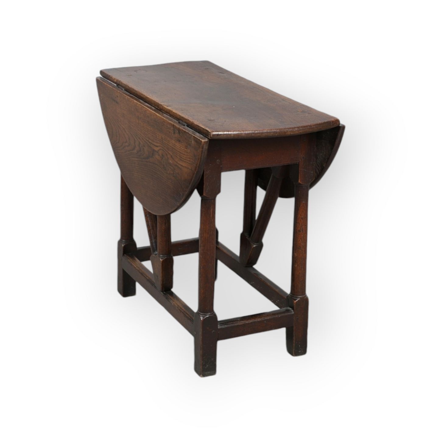 Diminutive Late 17th-Century / Early 18th-Century English Antique Oak Gateleg Table / Occasional Table