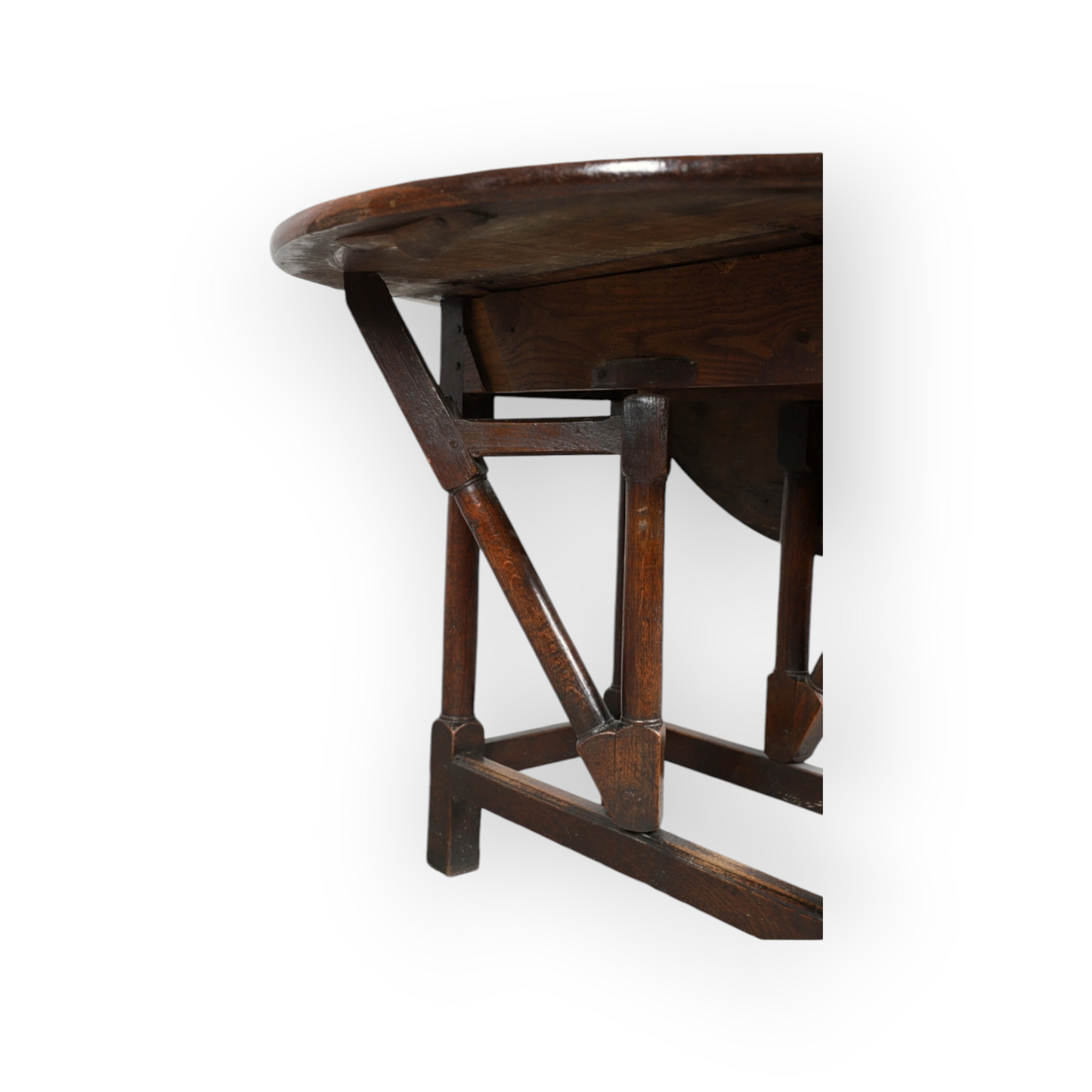 Diminutive Late 17th-Century / Early 18th-Century English Antique Oak Gateleg Table / Occasional Table