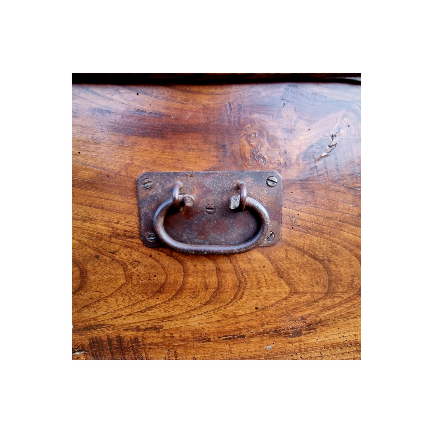 18th-Century English Antique Elm Bible Box / Boarded Box