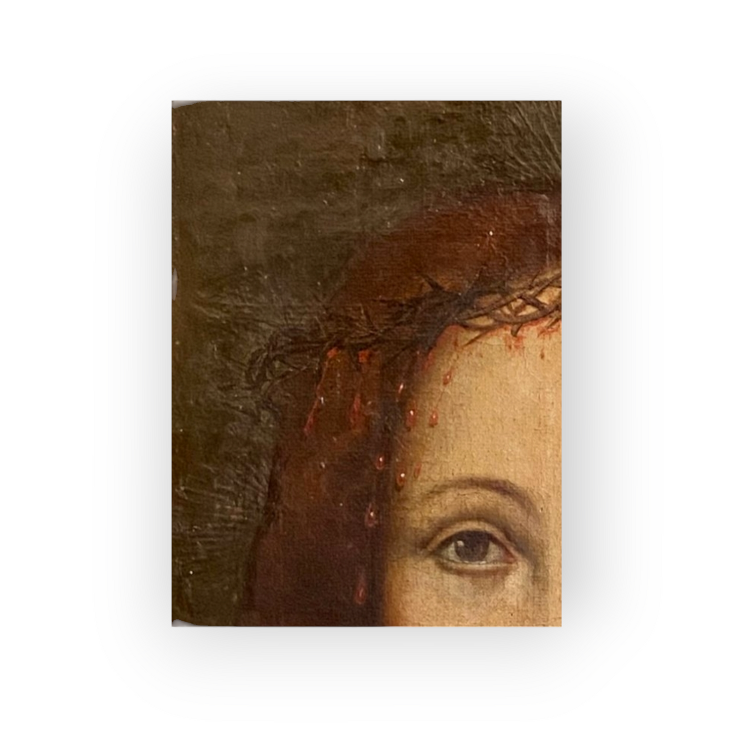 Ecce Homo (Head of Christ) - Follower of Jan van Eyck (1390 - 1441) - A 17th-Century Flemish School Antique Oil On Canvas Portrait