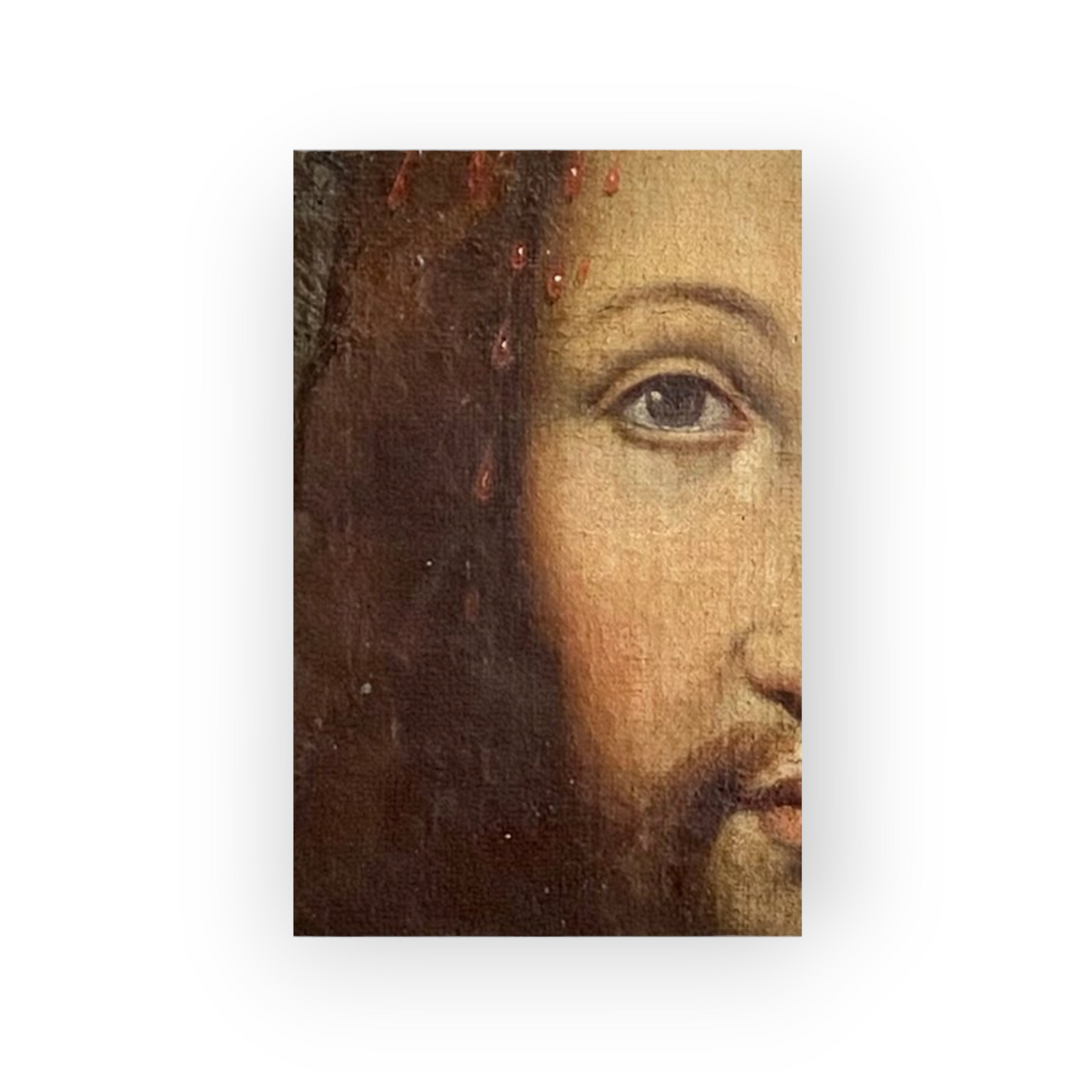 Ecce Homo (Head of Christ) - Follower of Jan van Eyck (1390 - 1441) - A 17th-Century Flemish School Antique Oil On Canvas Portrait