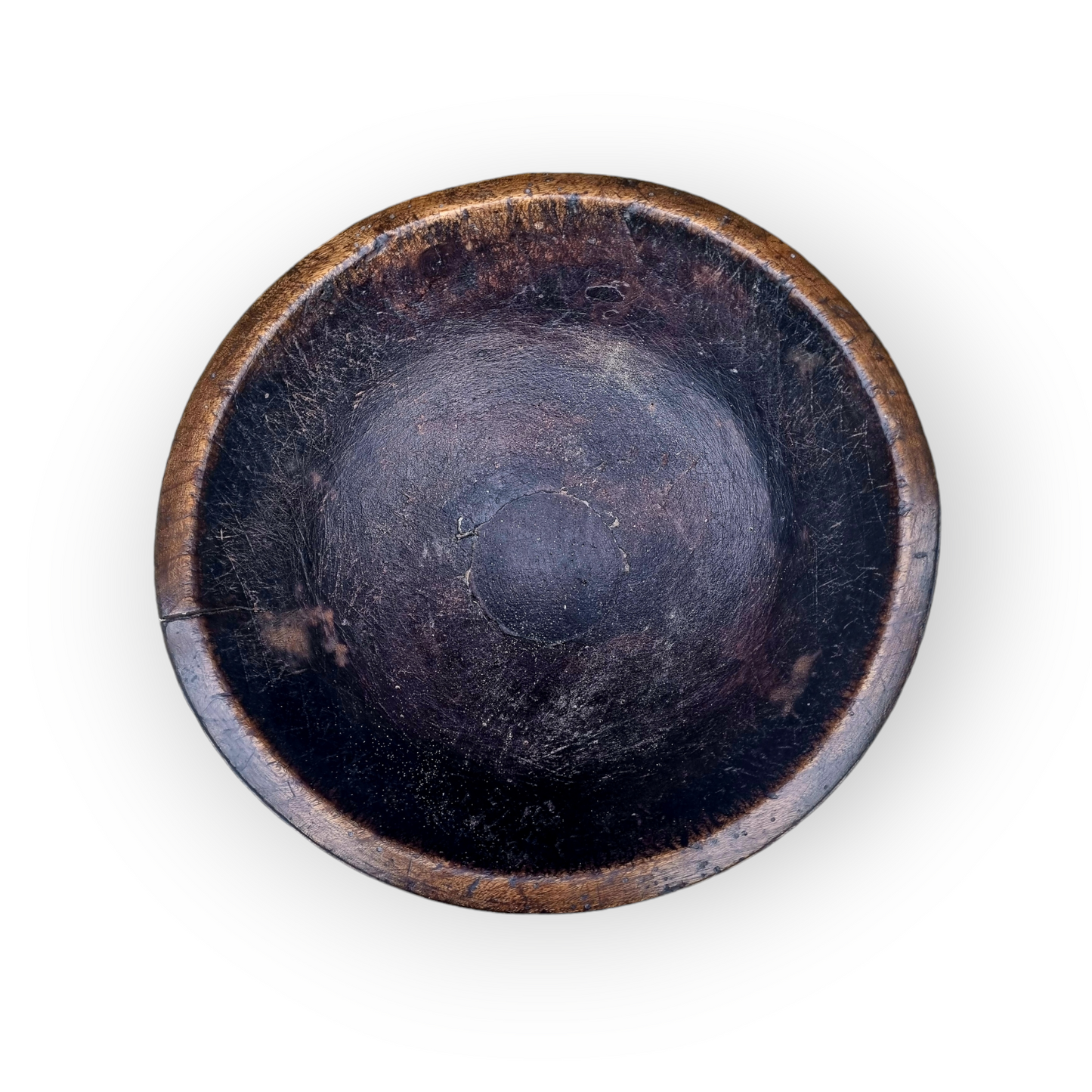 18th-Century English Antique Treen Dairy Bowl