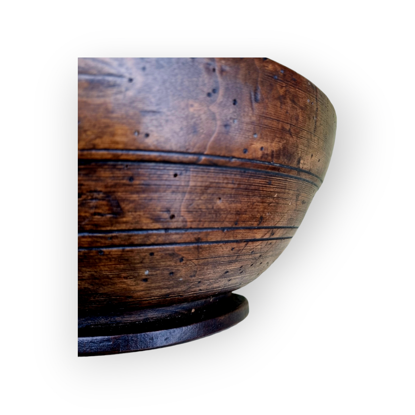 18th-Century English Antique Treen Dairy Bowl