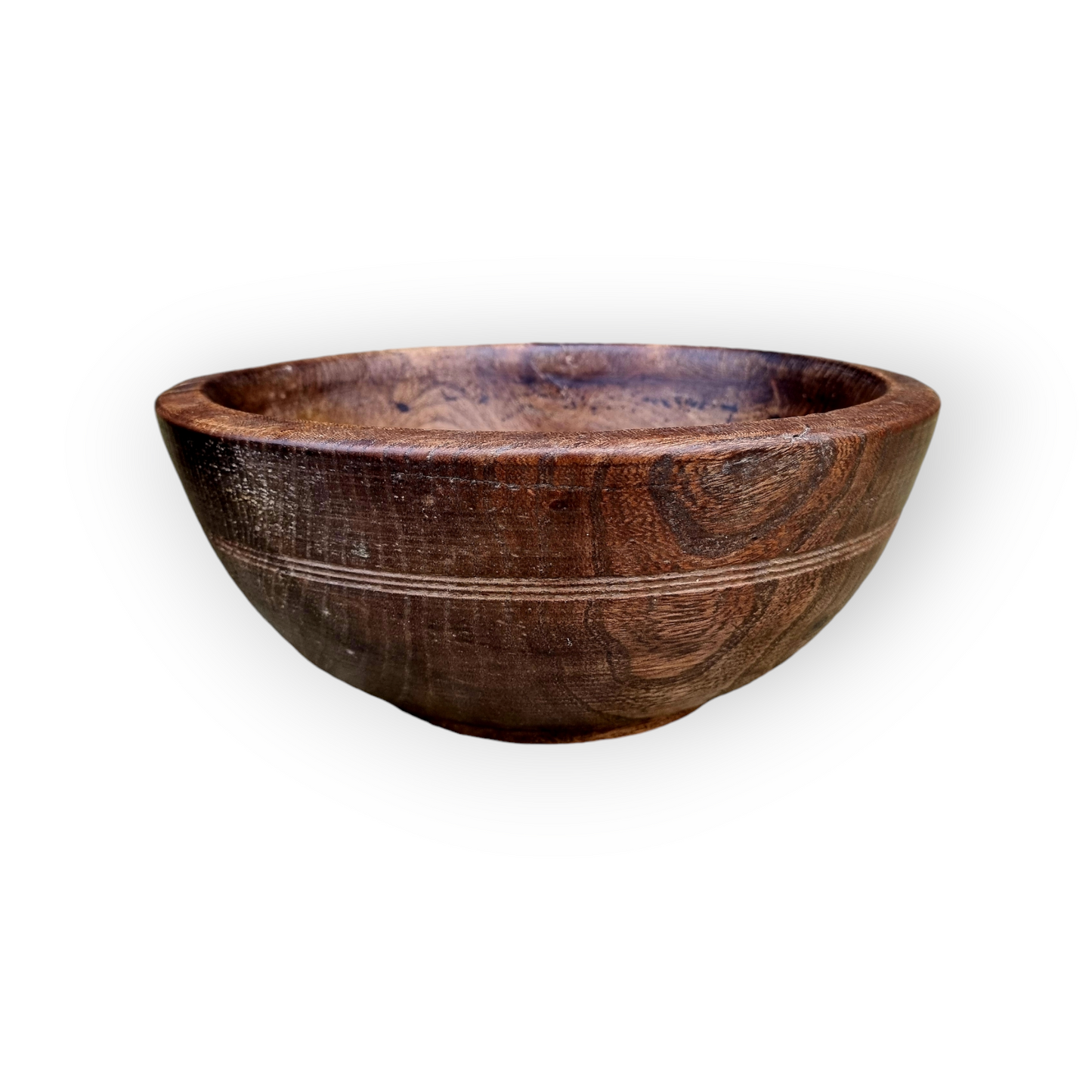 18th-Century English Antique Treen / Turned Ash Dairy Bowl