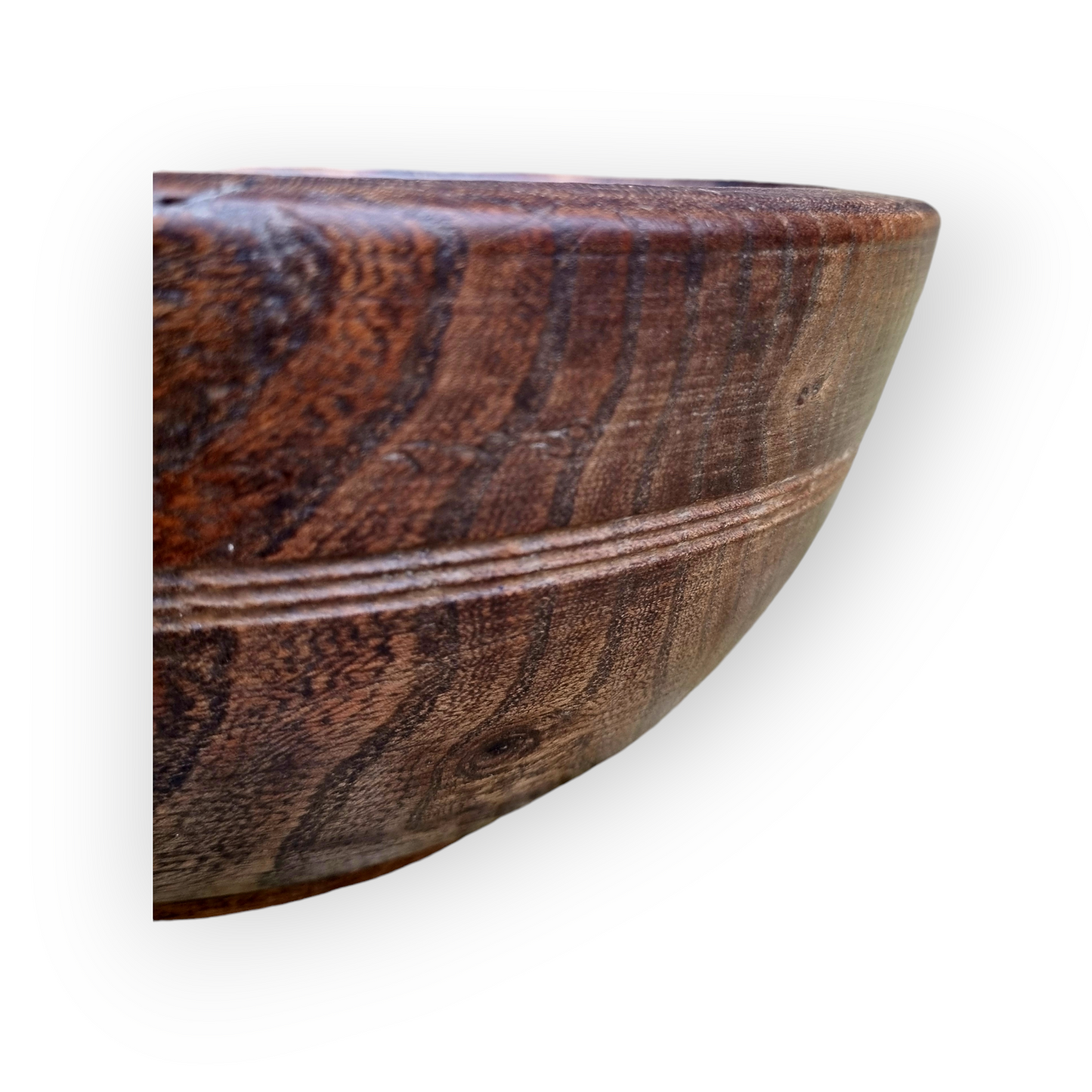 18th-Century English Antique Treen / Turned Ash Dairy Bowl