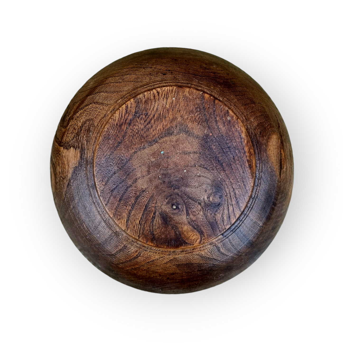 18th-Century English Antique Treen / Turned Ash Dairy Bowl