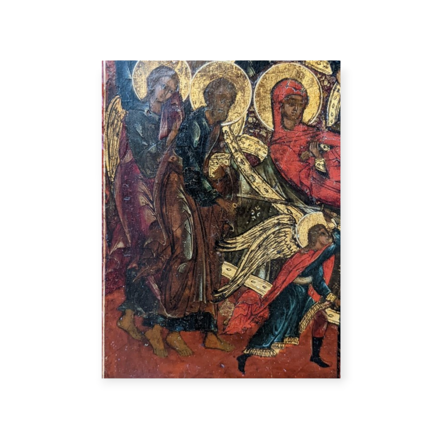 Late 18th-Century Russian Orthodox Antique Icon Depicting The Dormition Of The Virgin