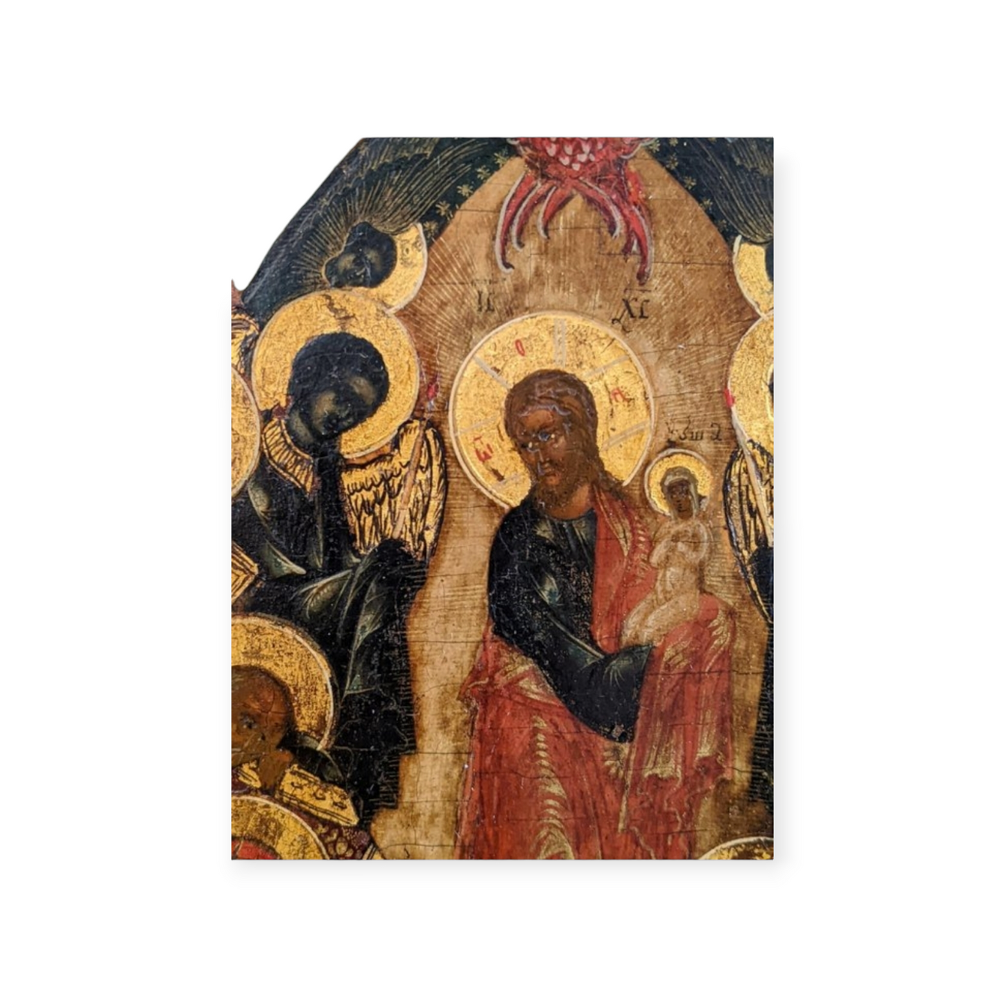 Late 18th-Century Russian Orthodox Antique Icon Depicting The Dormition Of The Virgin