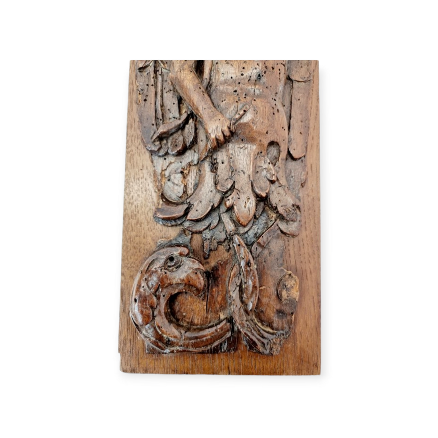 17th-Century & Later Flemish Antique Carved Oak Panel / Appliqué