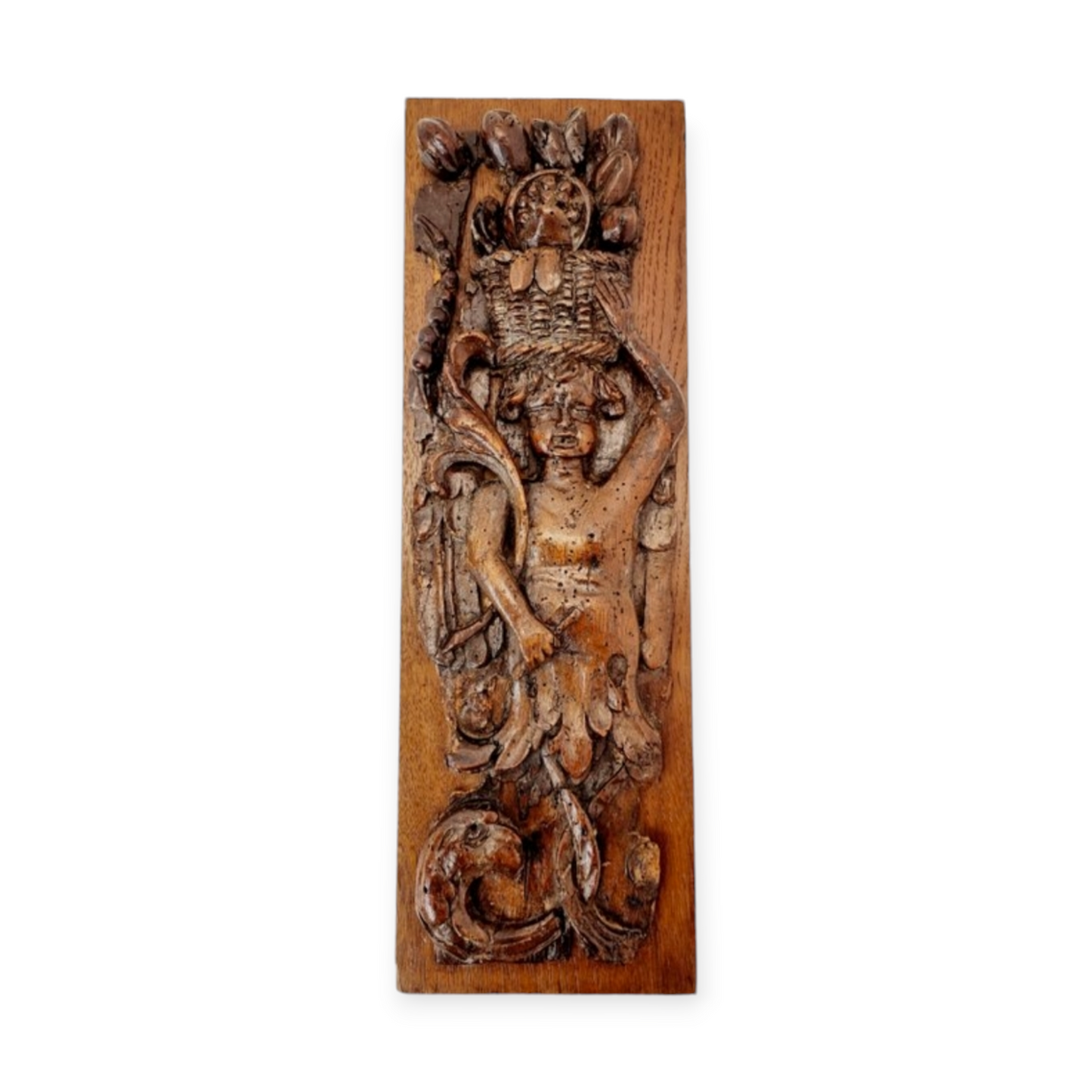 17th-Century & Later Flemish Antique Carved Oak Panel / Appliqué