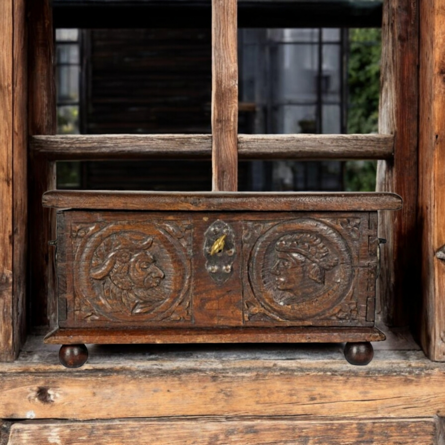 Diminutive 16th-Century French Antique Marriage Chest / Table Box