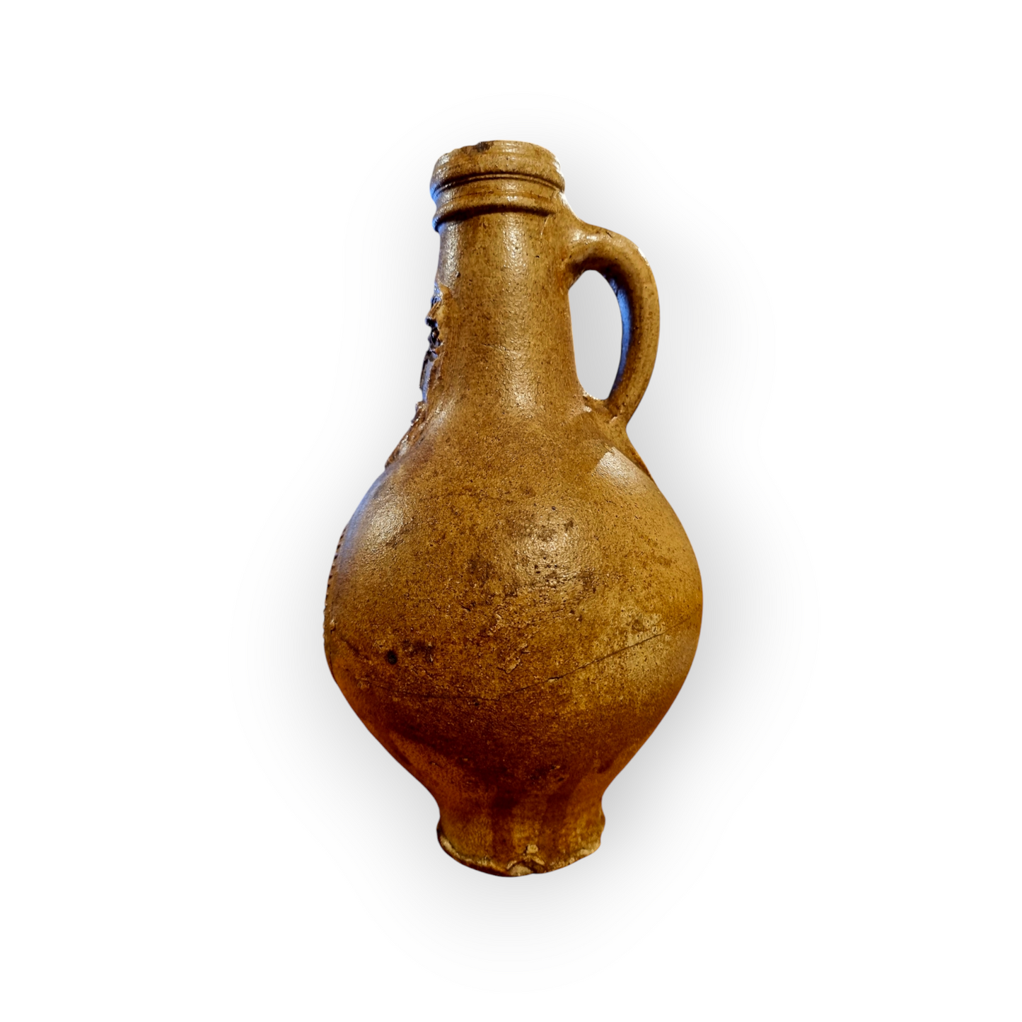 Mid 17th Century German Antique Stoneware Bellarmine Jug or Bartmannkrug, Circa 1625-1675