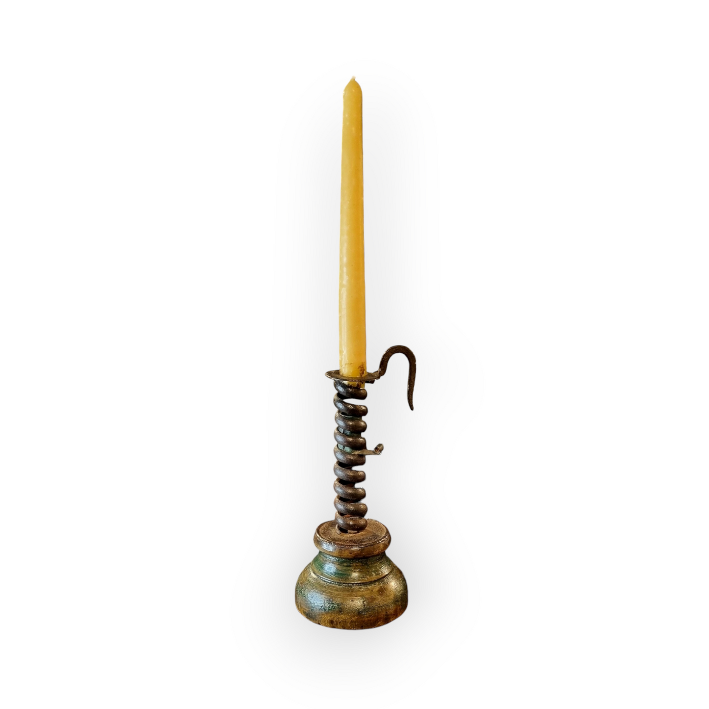 Late 18th Century English / Welsh Antique "Rat Tail" Candleholder / Courting Candlestick